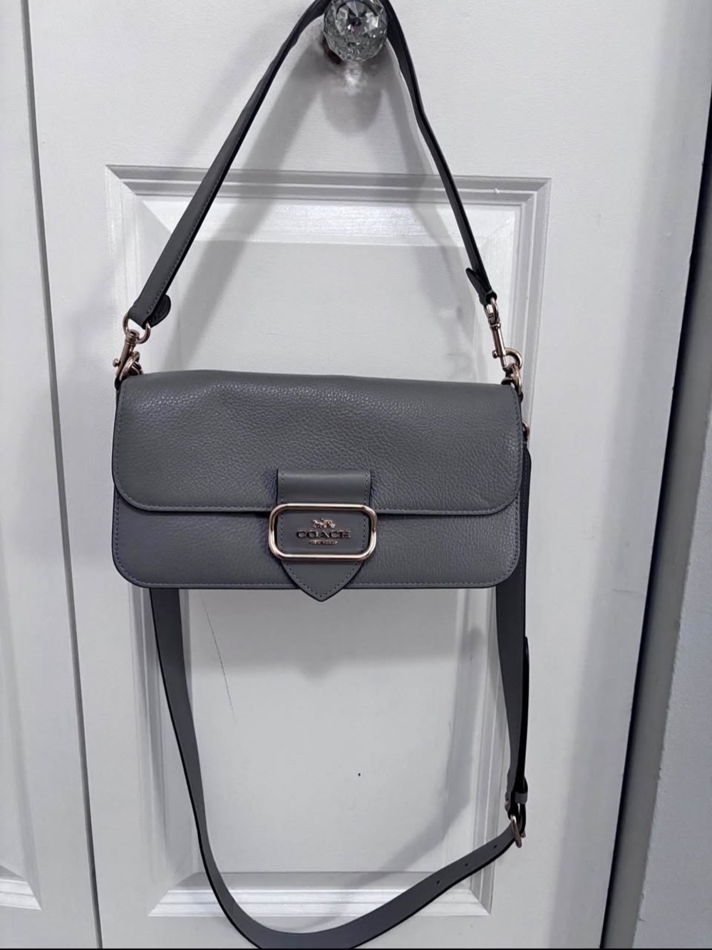 COACH Morgan Shoulder Bag CF315 – Granite Pebbled Leat - Picture 3 of 3